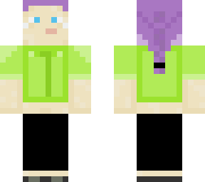 purple and green person