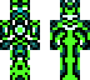 dark blue with green bot