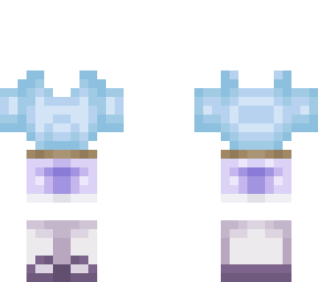 blue tank/purple shorts