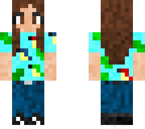woman in parrot hawaiian shirt