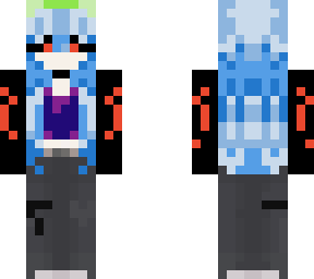 cute girl green blue hair