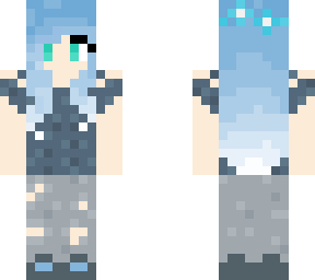 Blue hair grey girl | Minecraft Skin