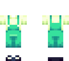 ~??cypress skies??~ skin base- cyan overalls, lime t-shirt