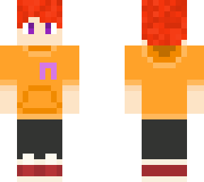 orange hoodie, red hair