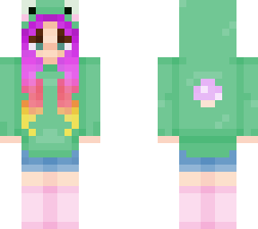 pastel girl v3, denim shorts