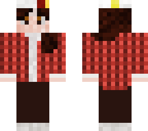 plaid girl with white colorful hat