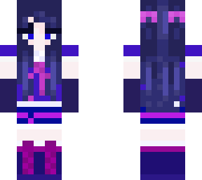 vtuber oc character minecraft skin prisssuri blue with pigtails