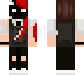 waiter with a broken mask and bleeding