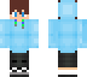 blue hoodie e-boy skin with brown hair