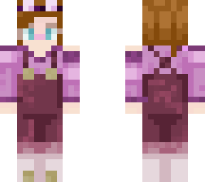 purple overalls