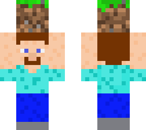 steve holding grass