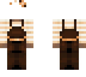 .~' autumn harvest '~. brown overalls with orange and white striped shirt base