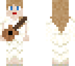 eras tour taylor swift folklore white dress  with betty guitar