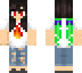 my oc aki nakijima flame shirt with ripped jeans