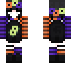 purple and orange halloween girl