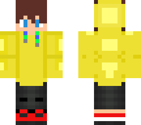 yellow hoodie e-boy skin with brown hair
