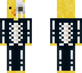 duck in a skeleton costume