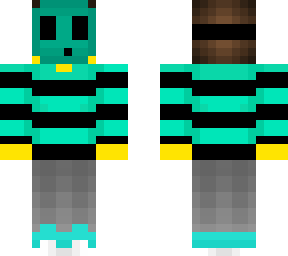 male - mask - mint sweater