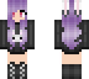purple haired bunny girl