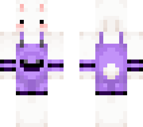lavender overalls, white rabbit