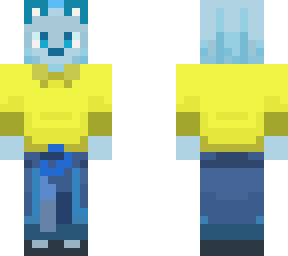 baby blue fox with yellow hoodie