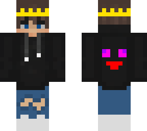 boy with black hoodie with crown