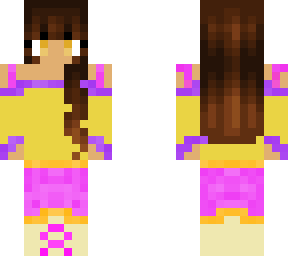 futuristic girl skin "yellow and pink"