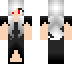 vampire white hair red eyes black dress
