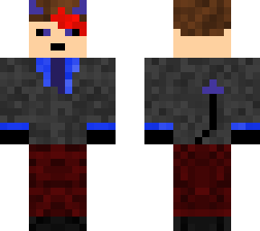 joshuathedark123's minecraft skin (black suit with red hair streak version)