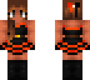 cute spooky black & orange dress girl