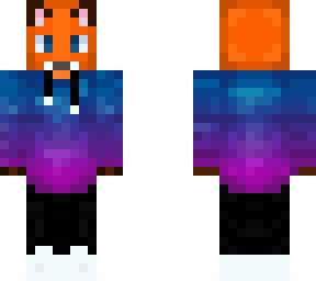 fox in blue and purple hoodie