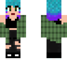 girl with teal and purple hair