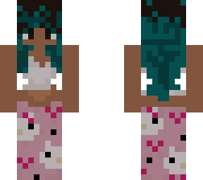 black girl in hello kitty pjms