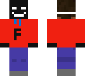 f on shirt and red sleeves and black gloves