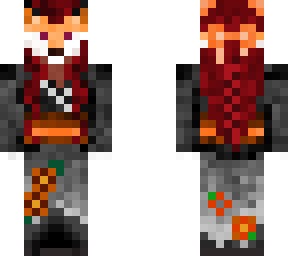 orange/grey foxmask girl (black girl edit)