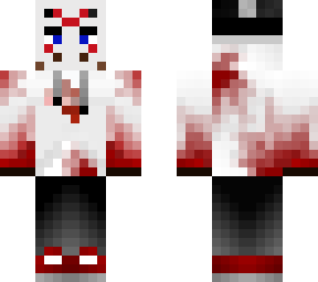 hockey mask and bloody hoodie