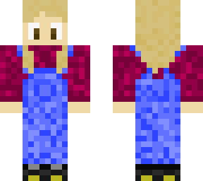 sweater and overalls girl