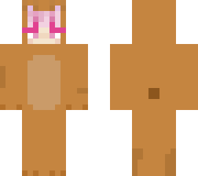 cute girl in bear onesie (pink hair)