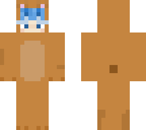 girl in cute bear onesie (blue hair)