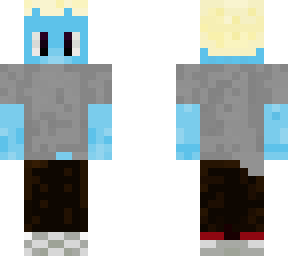 gray shirt blond hair