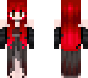 dark girl, red hair