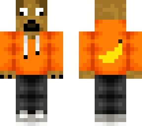dog with orange banana hoodie