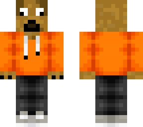 dog with orange hoodie