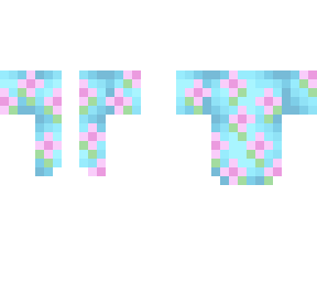 shirt - light blue tshirt w/ pink flowers