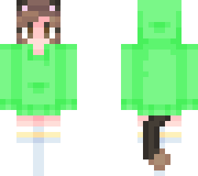 cat girl green hoodie