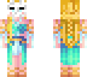 wolf girl in blue dress
