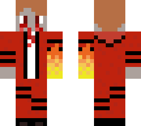 casual red boy with fire left arm 2.0 (halloween version 2)