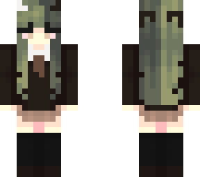 green hair + horns