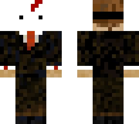 masked man in a suit (broken mask)