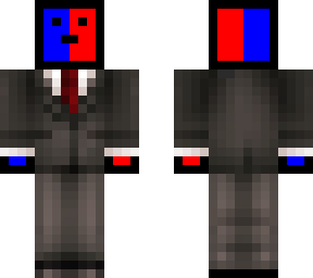 red and blue guy in a suit